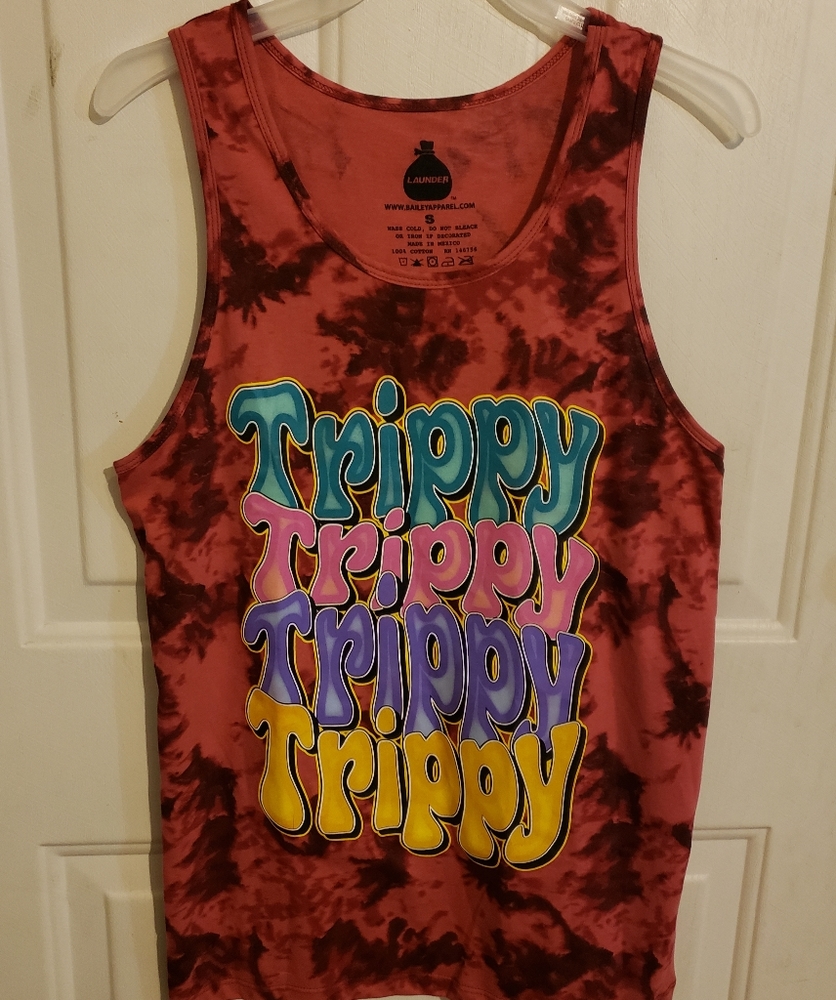 Launder Tank Top Trippy Tye Dye Colorful Men's Small